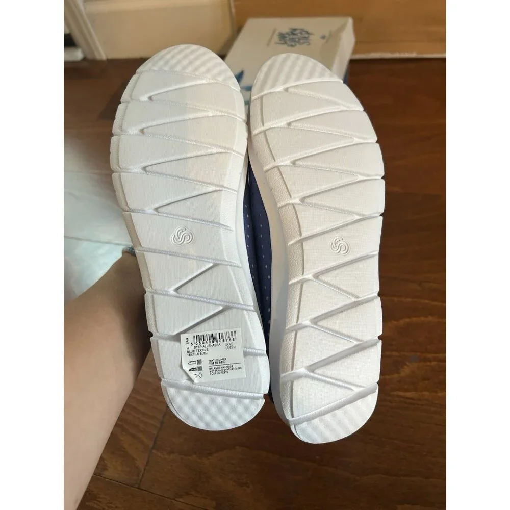 Clarks Women's Blue Step Allena Sea Loafer‎ Flat NEW Size 6.5 M Cloudsteppers